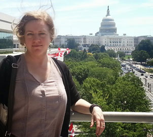 On the terrace of Washington's Newseum